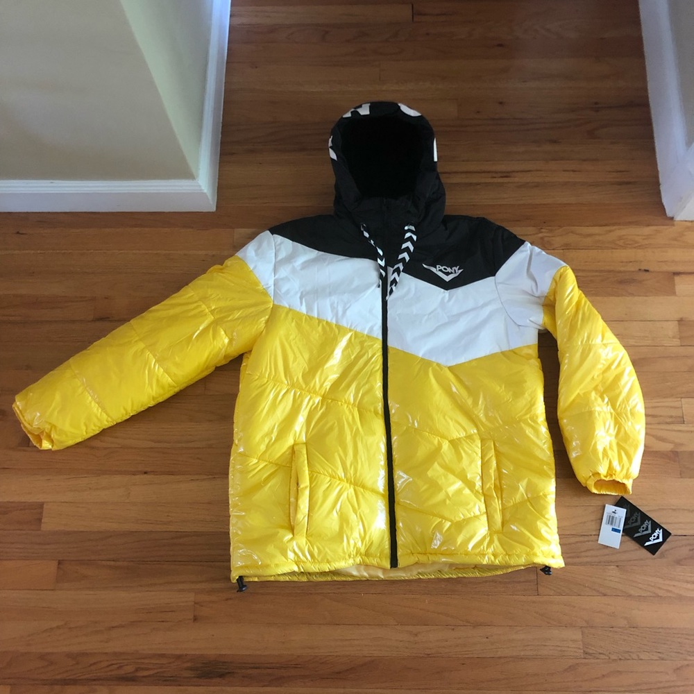 RARE PONY New York CITY WINGS Puffer Jacket w Hood